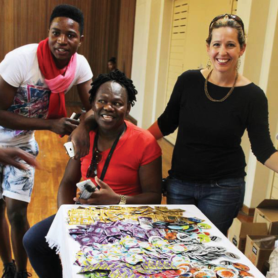 Cape Town staff prepare materials for participant visits as part of Sanchez’s earlier study.
