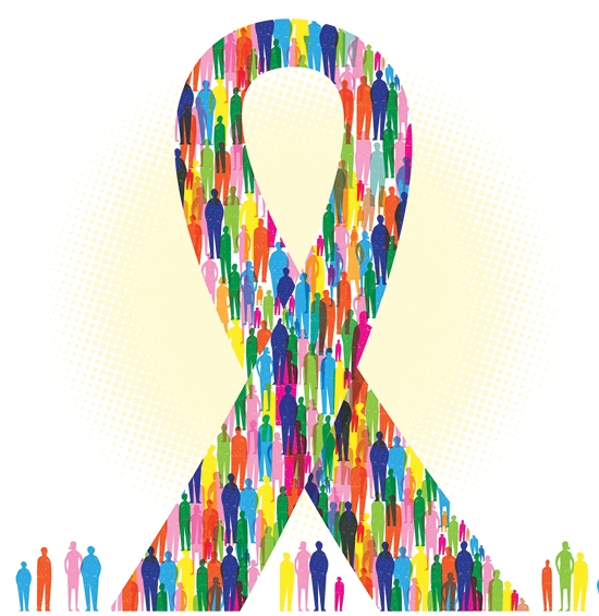 illustration of cancer ribbon