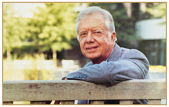 image of jimmy carter seating on a bench