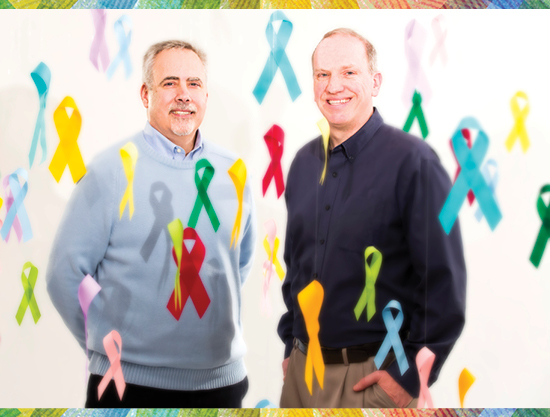 Dr. Timothy Lash, left, leads Winship’s Cancer Prevention and Control program and Dr. Kevin Ward directs the Georgia Center for Cancer Statistics. 