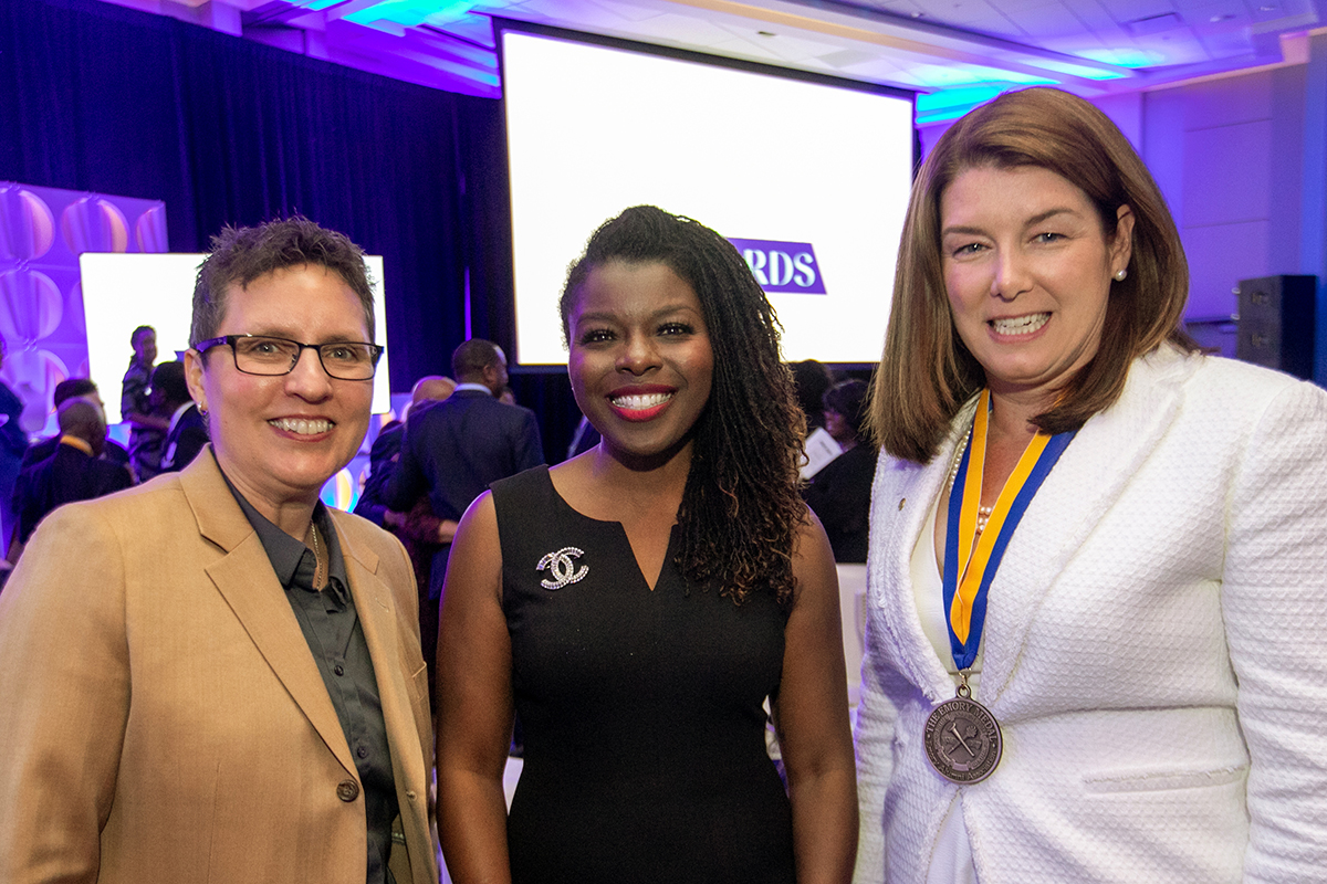 a photo of Lisa M. Carlson, Trish Miller, and Jean O’Connor