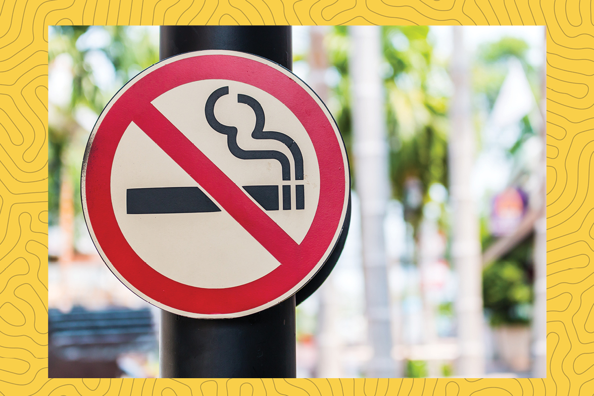 a stock photo of a no smoking sign.