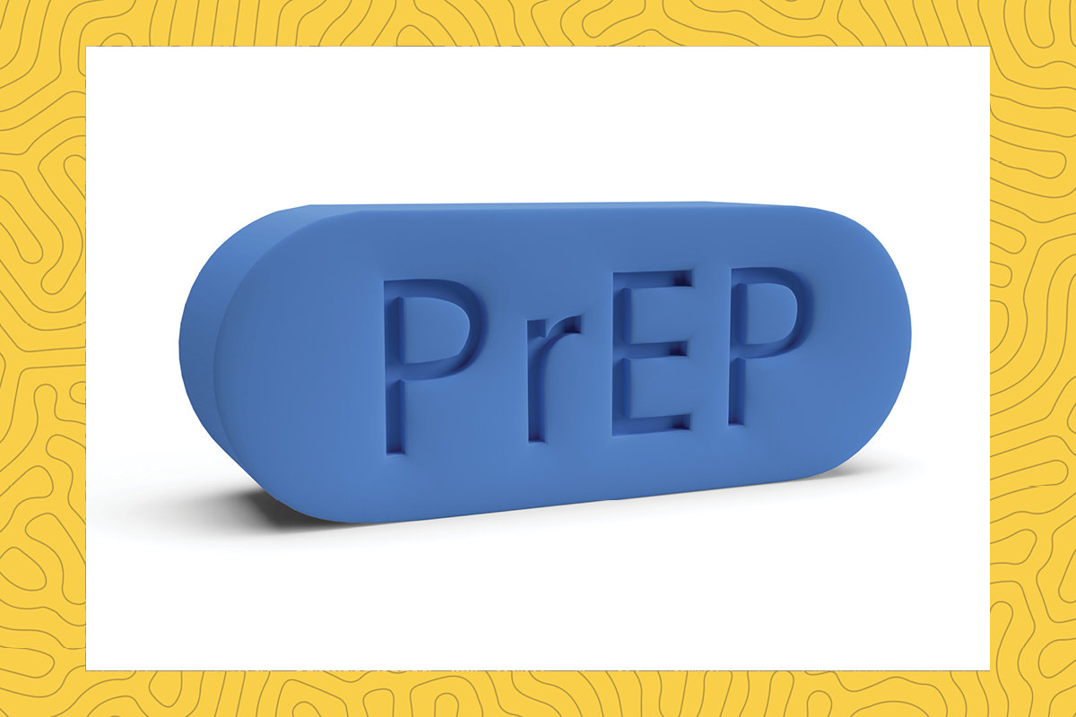 a stock photo of a blue pill with the word prep on it.