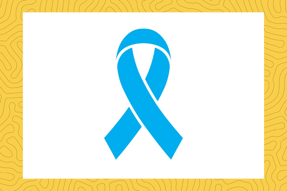 a stock illustration of a light blue cancer ribbon.